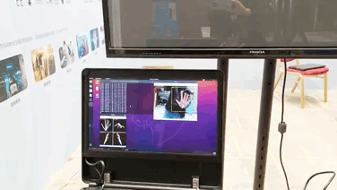 OpenCV視覺(jué)套件產(chǎn)品使用Gemini2相機作為視覺(jué)傳感器，使用OpenCV Model Zoo中的深度模型.gif