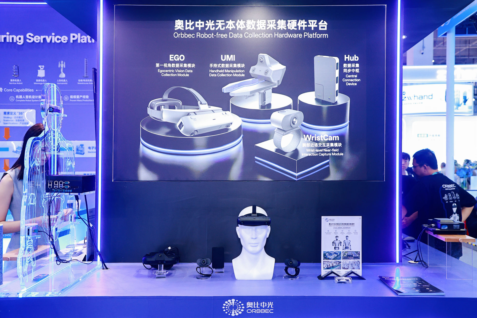 奧比中光無(wú)本體數據采集硬件平臺現場(chǎng)展示圖2
